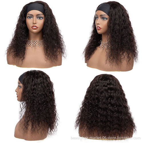 Human Hair Wigs Ponytail Wig With Headband Synthetic Headband Wig Vendors
